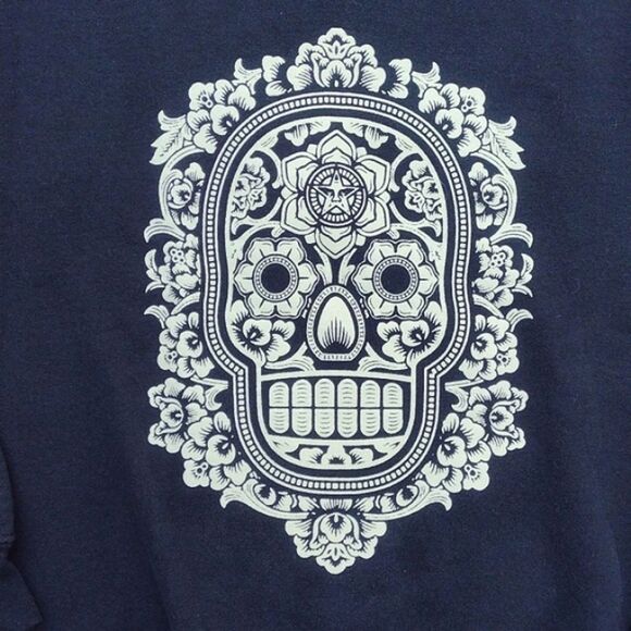 Obey Black Crewneck Pullover Sweatshirt with Sugar Skull Size Small - Picture 2 of 8
